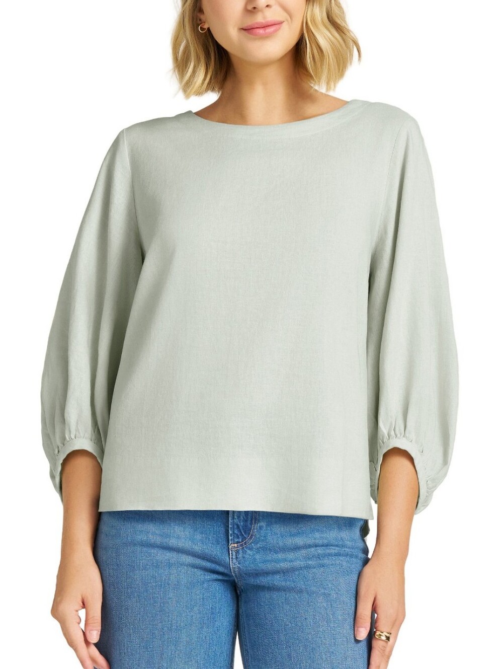 NWT Balloon-Sleeve Blouse